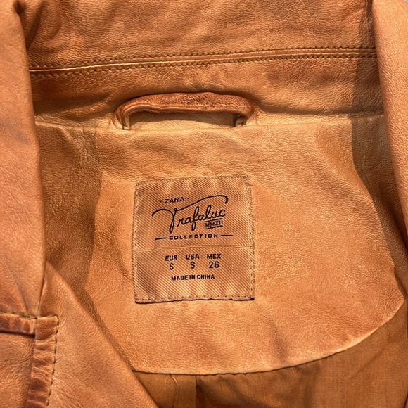 Zara faux leather tan jacket - Picture 2 of 3